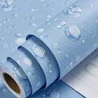 Decor Wallpaper for Home/Kitchen Blue Water Bubble Printed 45x200cm