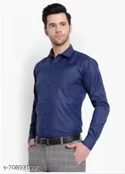 Cotton Blend Solid Full Sleeves Shirt for Men 