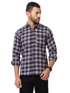 Cotton Blend Checkered Shirt for Men, Black 
