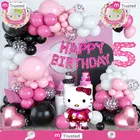 Hello Kitty Theme 5th Happy Birthday Decoration,Multicolour,Set Of 1