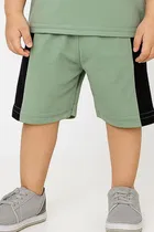 Solid Cotton Blend Top & Bottom Set for Boys 
