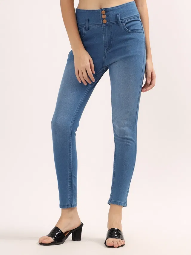 Denim Skinny Fit Jeans for Women (Blue, 30)