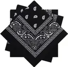 Cotton Blend Handkerchief for Men (Black, Pack of 3)