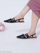 Solid Patent Leather Ballerinas for Women 