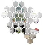 Acrylic Hexagon Shaped Wall Mirror Stickers 