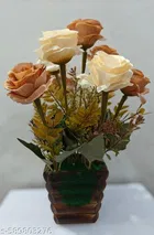 Plastic Artificial Flower With Pot,Multicolour