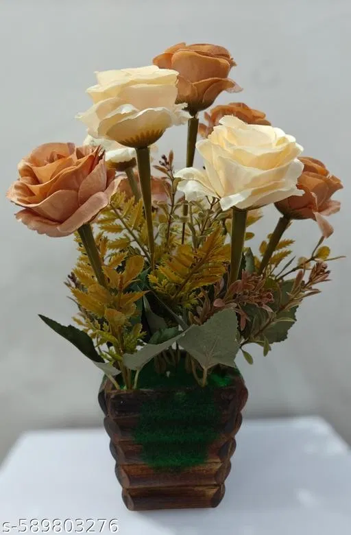 Plastic Artificial Flower With Pot,Multicolour