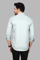 Cotton Blend Solid Shirt for Men, Grey 