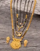 Combo of 4 Pcs Mangalsutras with Earrings Set for Women 