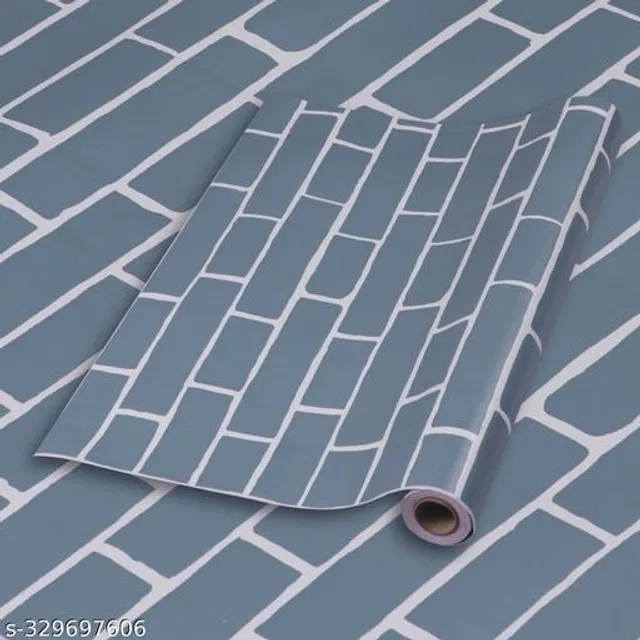 Bliss Vinyl Wallpaper for Home (Grey, 45x250 cm)