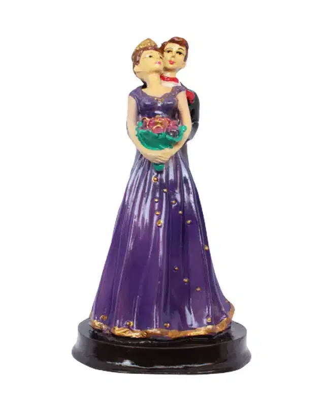Polyresin Loving Couple Showpiece (Multicolor, 22 cm)