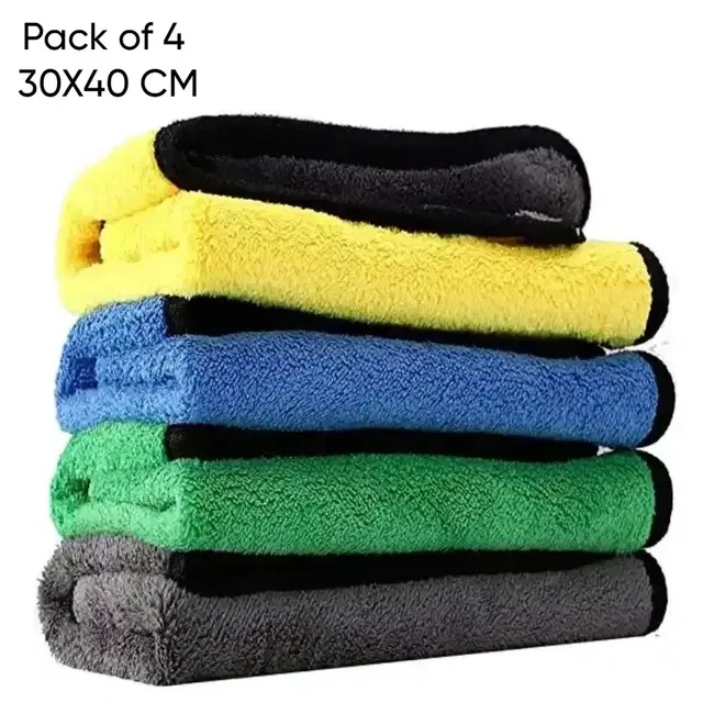 Microfiber Car Cleaning Cloth (Pack of 4, 40x30cm)