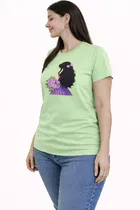 Cotton Blend Printed T-shirt for Men, Green 