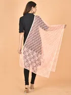 Net Self-Design Dupatta for Women 