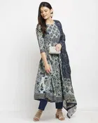 Cotton Cambric Printed Kurta Set with Dupatta 