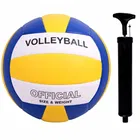 Official Size 4 Volleyball with Air Pump & Net, Yellow & Blue