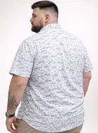 Cotton Blend Printed Shirt for Men, Off White 