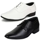 2 Pcs Formal Shoes with 2 Pcs Ankle Length Socks for Men 