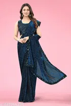 Lycra Sequence Saree for Women 
