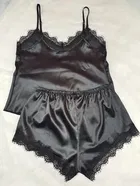Satin Solid Babydoll for Women 