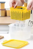 Stackable Storage Containers For Fridge With Removable Drain Bakset 