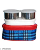 Stainless Steel 3 Compartment Lunch Box Set with Bag 