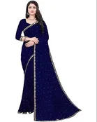 Lycra Blend Solid Saree for Women 