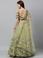 Net Embroidred Semi Stiched Lehenga Choli for Women 