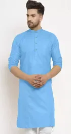Full Sleeves Solid Kurta with Payjama for Men 