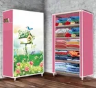 Lightweight 6 Layer PVC [Plastic] Multipurpose Organiser with Pink Bird Print zip cover [DIY] Do-It-Yourself
