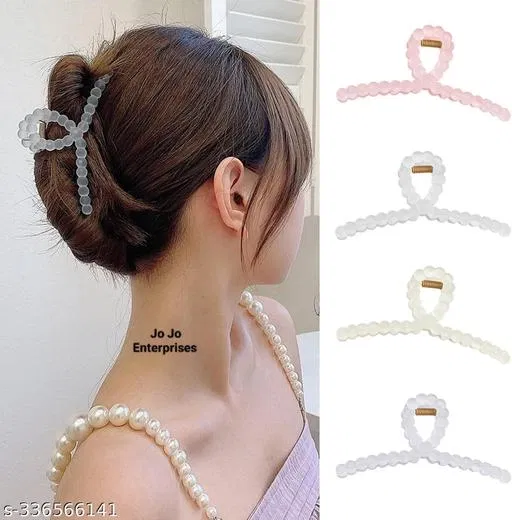Plastic Hair Clutcher for Women & Girls (Multicolor, Pack of 4)