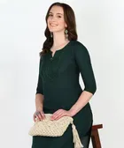 Viscose Rayon Embroidered A-Line Kurti with Pant 