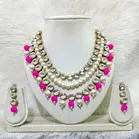 Beautiful Kundan Necklace Set for Women & Girls, Pink