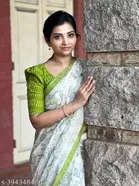 Cotton Linen Abstract Saree for Women 