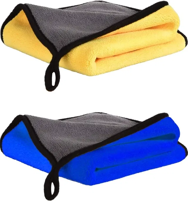 Microfiber Cleaning Cloth for Car (Multicolor, 30x40 cm) (Pack of 2)