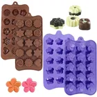 Silicone Chocolate Moulds,Dark Brown & Blue, Pack Of 2