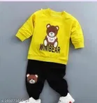 Hosiery Cotton Full Sleeves T-Shirt with Pant Clothing Set for Kids 