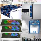 KANUSHI Industries® 1 water purifier cover + 1 Pc Fridge cover/Refrigerator cover + 1 Pc Handle Cover + PVC Fridge Mats Set Of 3 / Refrigerator Mats 