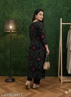 Rayon Ethnic Motif Kurta Set with Gota Work for Women 