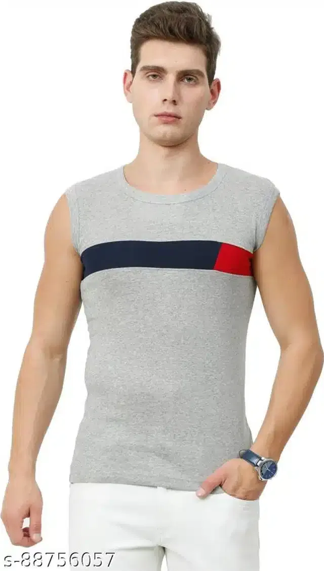 Cotton Gym Vest for Men (Grey, XXL)
