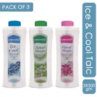 Coronation Herbal Magic, Floral Magic & Ice Cool Talc Powder for Men & Women (Pack of 3, 300 g)