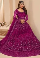Net Embroidred Semi Stiched Lehenga Choli for Women 