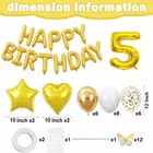 5th Happy Birthday Balloon Decoration Kit ,Golden ,Set Of 1