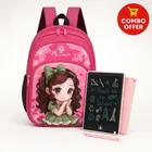 Pretty Girl Bag For boy's and gril's and DIGITAL WRITING BOARD / TABLET LCD 8.5 INCHH (Multicolor) set of 2