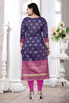 Banarasi Silk Printed Kurti with Dupatta for Women 