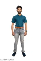 Denim Slim Fit Jeans for Men (Grey, 30)