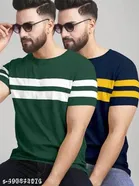 Cotton Blend T-shirt for Men, Multicolour, Pack of 2 