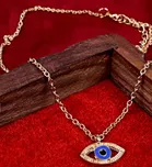 Women's Heart & Flower Evil Eye Pendant Necklace Set 