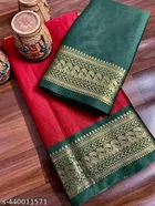 Cotton Silk Zari Woven Saree for Women 