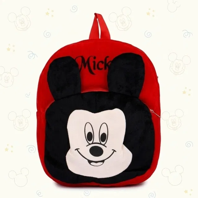 Stylish Cute mickey School bag for kids (Red, Black, 5 L)